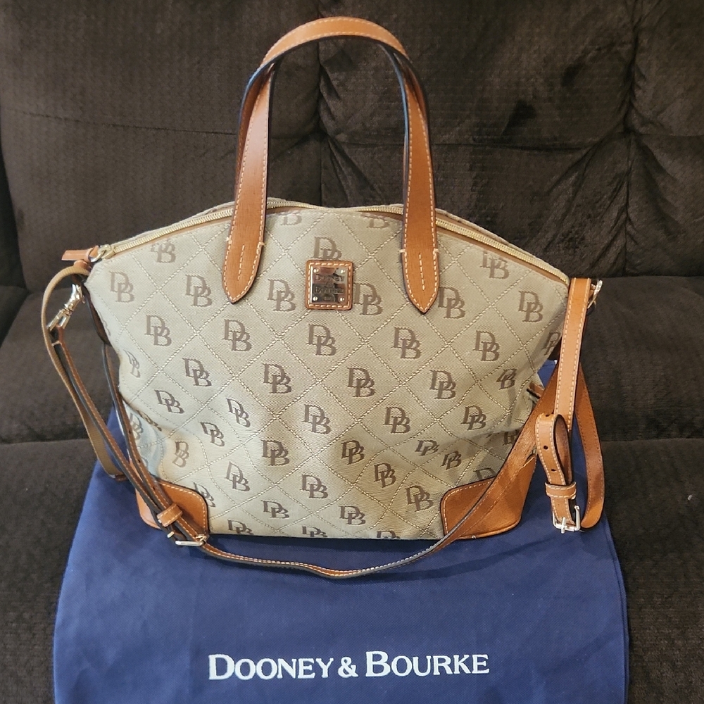 Dooney & Bourke Tan Tote with Signature Monogram